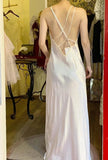 Sexy Prom Dress White Crew Neck Backless Gala Dress Birthday Party Dress Evening Dress HZ0319