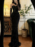 Gorgeous Prom Dress Black Sweetheart Fitted Gala Dress Cocktail Dress Evening Dress HZ0319