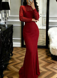 Elegant Prom Dress Crew Neck Mermaid Gala Dress Formal Dress Evening Dress HZ0319