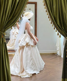 Pretty Wedding Dress Satin Sweetheart Pleated Wedding Dress HZ0319