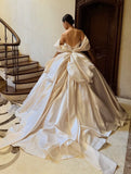 Pretty Wedding Dress Off Shoulder Pleated Wedding Dress HZ0319