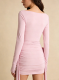 New Arrival Prom Dress Light Pink Boat Neck Gala Dress Evening Dress Cockatail Dress HZ0319