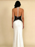 Pretty Prom Dress V-neck Backless Lace Long Evening Dress Gala Dress Party Dress HZ0319