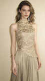 Charming Prom Dress A Line High-collar Pleated Cocktail Dress Evening Dress Wedding Guest Dress HZ0319