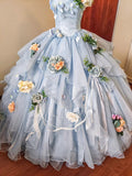 Charming Prom Dress Spaghetti Straps Pleated Tulle Evening Dress Quinceanera Dress Ball Gown HZ0319