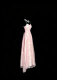 Beauty Prom Dress Light Pink Spaghetti Straps Tulle Party Dress Evening Dress Wedding Guest Dress HZ0319