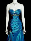 Elegant Prom Dress Blue Sweetheart Pleated Mermaid Gala Dress Evening Dresses Birthday Party Dress HZ0319