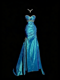 Elegant Prom Dress Blue Sweetheart Pleated Mermaid Gala Dress Evening Dresses Birthday Party Dress HZ0319