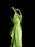 Elegant Prom Dress Lime Green Satin V-neck Pleated Mermaid Formal Dress Evening Dresses Birthday Party Dress HZ0319