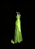 Elegant Prom Dress Lime Green Satin V-neck Pleated Mermaid Formal Dress Evening Dresses Birthday Party Dress HZ0319