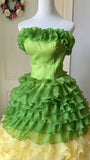 Fashion Prom Dress Strapless Ruffle Tiered Evening Dress Quinceanera Dress Ball Gown HZ0319