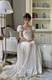 Charming Prom Dress Square Neck Pleated Imperial Dress Evening Dresses Formal Dress HZ0319