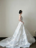 Elegant Wedding Dress Strapless Floral Wedding Dress HZ0319
