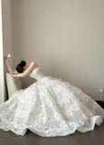 Elegant Wedding Dress Strapless Floral Wedding Dress HZ0319