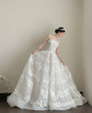 Elegant Wedding Dress Strapless Floral Wedding Dress HZ0319