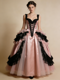 Stunning Ball Gown Black Pink Sweetheart Pleated Prom Dresses 17th Dress Evening Gala Gown HZ0319