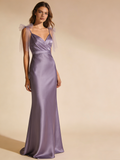 Chic Prom Dress Light Purple Spaghetti Straps Mermaid Birthday Party Outfits Gala Dress Evening Gown HZ0319