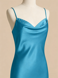 Minimalist Prom Dress Satin Blue Sweetheart Slit Gala Dress Evening Gown Birthday Party Outfits HZ0319