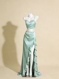 Pretty Prom Dress Satin Sweetheart Ruffle Gala Evening Gown Dress Birthday Party Outfits HZ0319