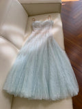 Sparking Prom Dress Spahetti Straps Pleated Gala Evening Gown Dress Birthday Party Outfits HZ0319