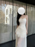 Stunning Prom Dress Spaghetti Straps Birthday Party Outfits Pleated Tulle Evening Gown Gala Dress HZ0319
