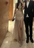 Sparkling Prom Dress Strapless Slit Gala Gown Evening Dress Party Outfits HZ0319