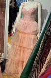 Pretty Prom Dress Spaghetti Straps Pleated Tulle Birthday Party Outfits Evening Dresses Gala Gown HZ0319