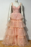 Pretty Prom Dress Spaghetti Straps Pleated Tulle Birthday Party Outfits Evening Dresses Gala Gown HZ0319