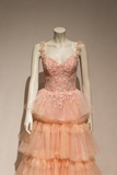 Pretty Prom Dress Spaghetti Straps Pleated Tulle Birthday Party Outfits Evening Dresses Gala Gown HZ0319