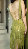 New Arrival Prom Dress Crew Neck Beading Evening Dresses Backless Gala Gown Cocktail Outfits HZ0319