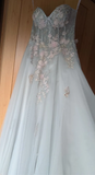 Charming Prom Dress Sweetheart Applique Long Evening Dress Party Outfits Gala Gown HZ0319