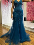 Pretty Prom Dress Spaghetti Straps Pleated Tulle Long Gala Gown Evening Dress Party Outfits HZ0319