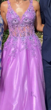Morden Prom Dress A Line Purple Spaghetti Straps Pleated Tulle Long Gala Gown Evening Dress Party Outfits HZ0319