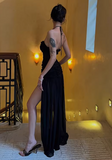 Sexy Prom Dress Black Halter Pleated Tulle Gala Gown Evening Dress Birthday Party Outfits HZ0319