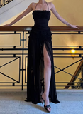 Sexy Prom Dress Black Halter Pleated Tulle Gala Gown Evening Dress Birthday Party Outfits HZ0319