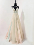 Stunning Prom Dress Spaghetti Straps Pleated Tulle Formal Gown Evening Dress Gala Dress HZ0319
