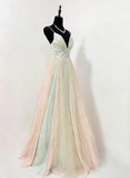 Stunning Prom Dress Spaghetti Straps Pleated Tulle Formal Gown Evening Dress Gala Dress HZ0319