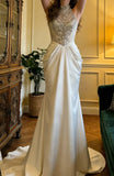 Gorgeous Prom Dress Crew Neck Beading Pleated Birthday Party Outfits Gala Gown Evening Dress HZ0319