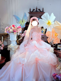 Cute Ball Gown Pink Sweetheart Floral Quinceanera Dress Evening Dress 18th Birthday Prom Gown HZ0319