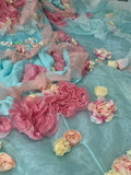 Colorful Ball Gown Strapless Floral Evening Dress Quinceanera Dress 18th Birthday Prom Gown HZ0319
