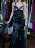 Fashion Prom Dress leopard Print Halter Pleated Mermaid Gala Gown Fomal Evening Dress Graduation Dress HZ0319