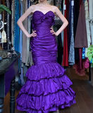 Stunning Prom Dress Purple Sweetheart Pleated Mermaid Gala Gown Fomal Evening Dress Graduation Dress HZ0319