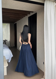 Beach Vacation Spaghetti Straps Backless Lace-up Pleated Long Dress High - Slit Skirt Dress Women Summer Dress HZ0319