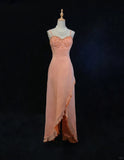 Beauty Spaghetti Straps Beading Asymmetical Ruffle Hem Prom Dress Evening Dress Party Dress HZ0319