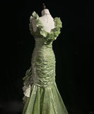 Beauty Ruffle Sequins Pleated Floor Length Prom Dress Evening Dress Gala Dress HZ0319