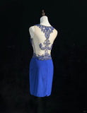 Sexy Spaghetti Straps Crystal Beading Fitted Short Prom Dress Evening Dress Gala Dress HZ0319