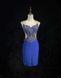 Sexy Spaghetti Straps Crystal Beading Fitted Short Prom Dress Evening Dress Gala Dress HZ0319