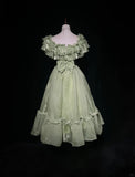 Sweet Square Neckline Ruffle Pleated with Bowknot Prom Dress Evening Dress Gala Dress HZ0319