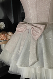 Shiny Spaghetti Straps Crystal Pleated Tiered Tulle Short Prom Dress Back to School Outfits Homecoming Dress Sweet 16 Dress Princess Dress HZ0319