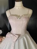 Shiny Spaghetti Straps Crystal Pleated Tiered Tulle Short Prom Dress Back to School Outfits Homecoming Dress Sweet 16 Dress Princess Dress HZ0319
